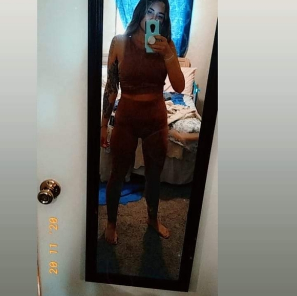 Dusty Rose Detailed Seamless Yoga Set - Picture 12 of 12